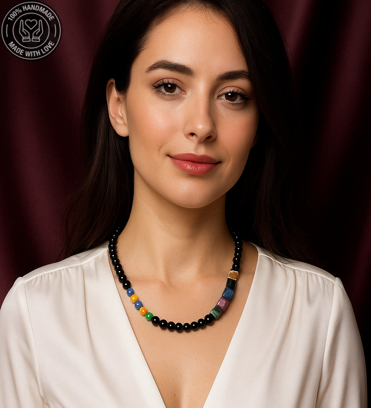 Oniks Akik Güç, Cesaret Ve Nazardan Korunma Kolye Bileklik Seti