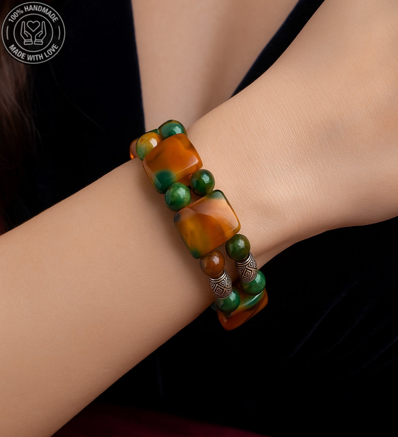 Akik Iki Sıralı Negatif Enerji Ve Nazardan Koruyan Premium Bileklik