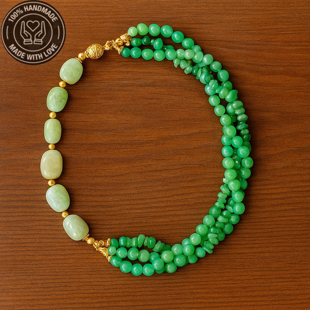 Kuvars Aventurin Bolluk Ve Huzur Kolyesi