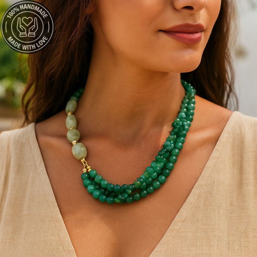 Kuvars Aventurin Bolluk Ve Huzur Kolyesi