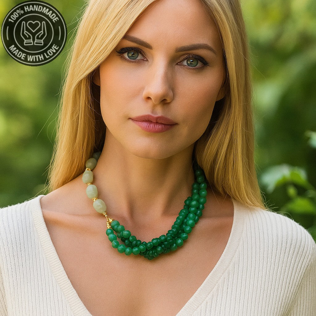 Kuvars Aventurin Bolluk Ve Huzur Kolyesi