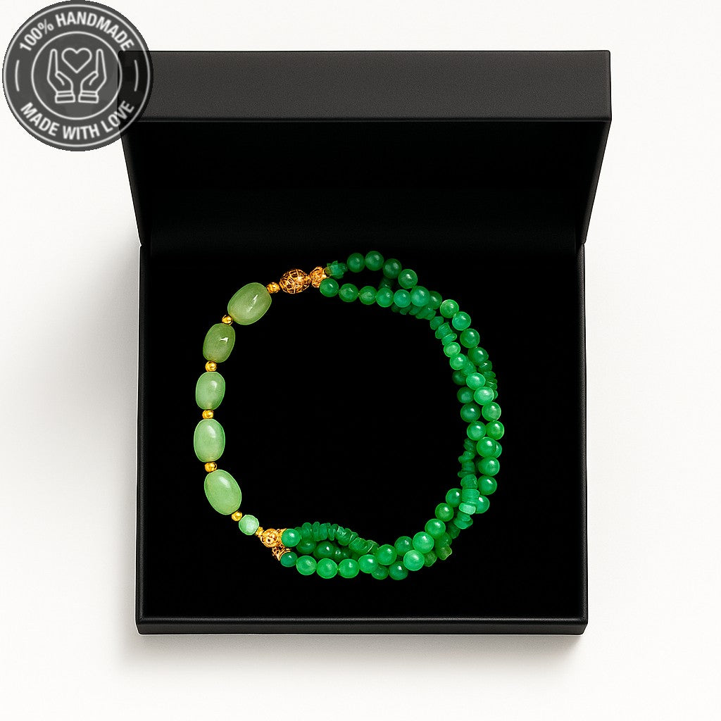 Kuvars Aventurin Bolluk Ve Huzur Kolyesi