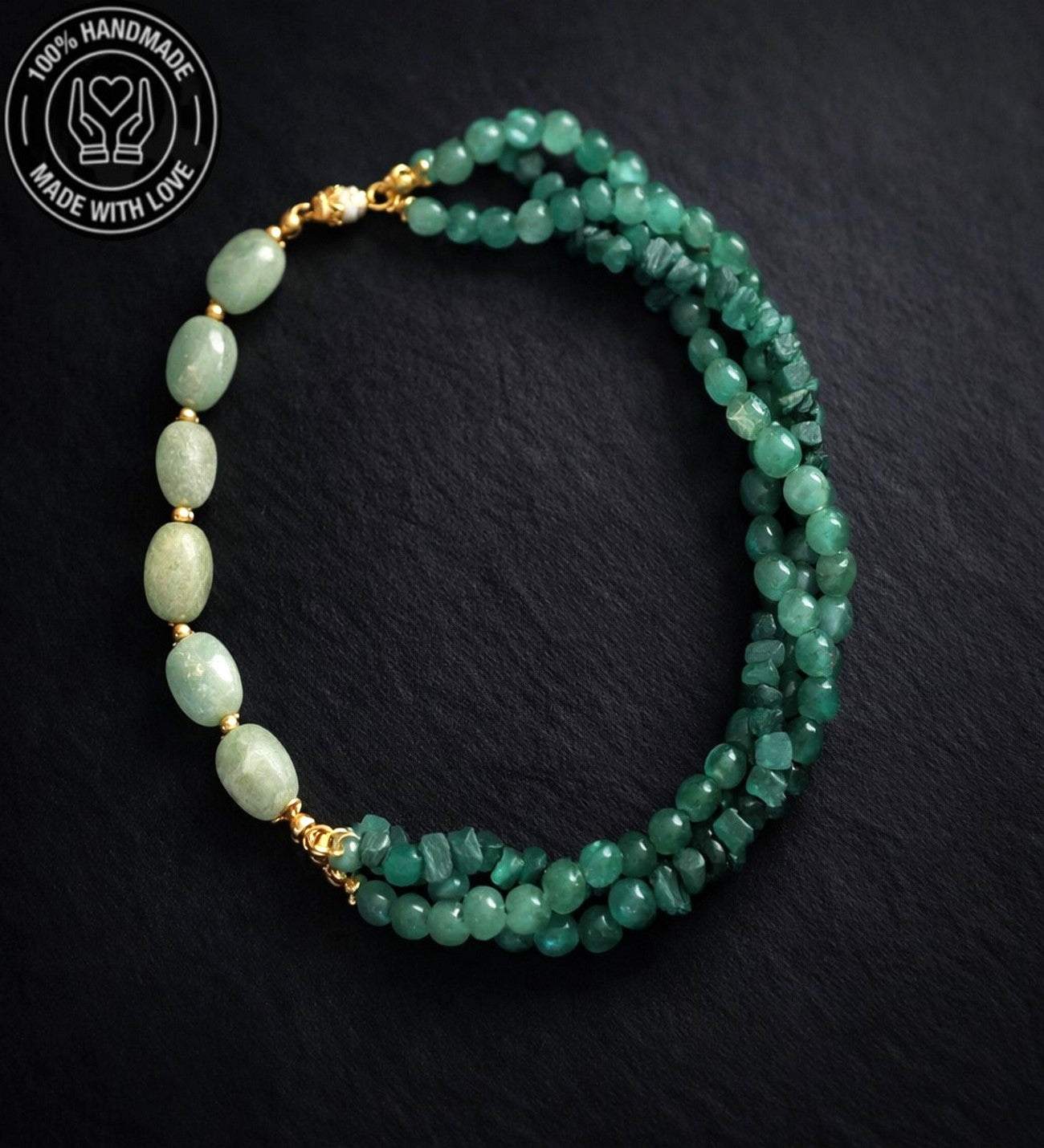 Kuvars Aventurin Bolluk Ve Huzur Kolyesi