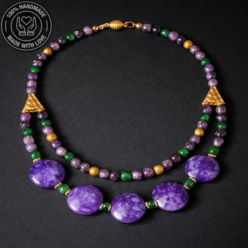 Ametist Akik Ceyt 2 Sıralı Şans Huzur Ve Denge Kolyesi