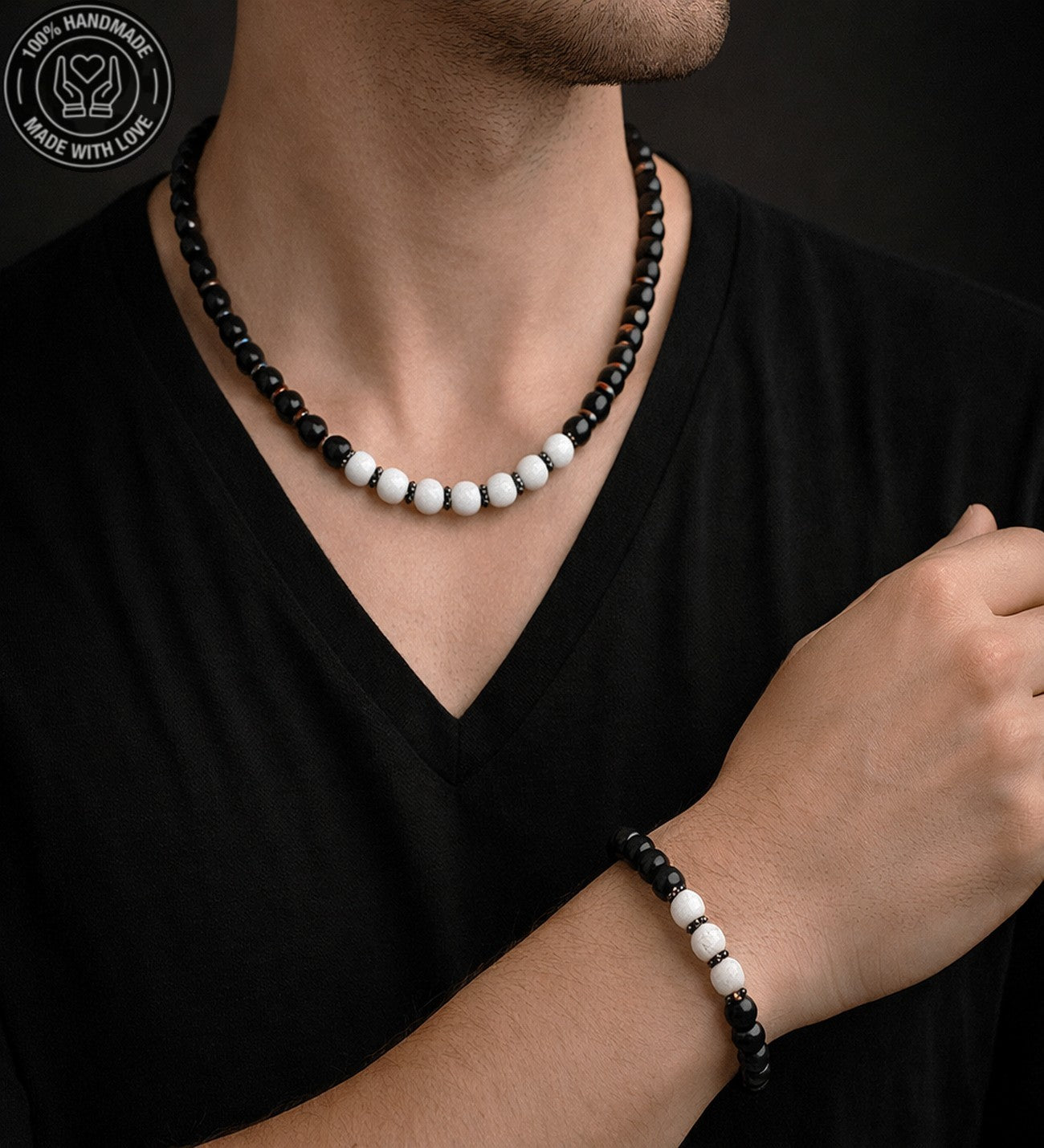 Oniks Havlit Nazardan Korunma Ve Huzur Kolye Bileklik Seti