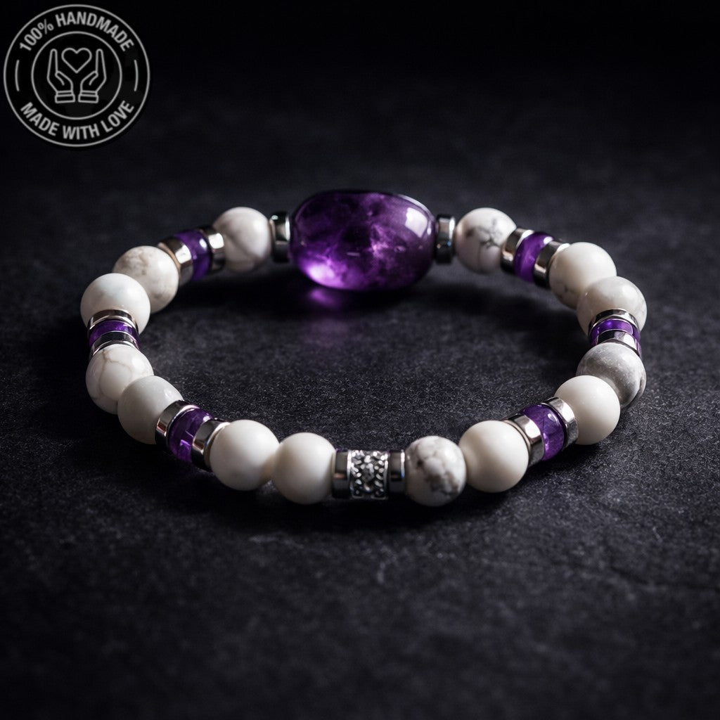 Ametist Havlit Hematit Iç Huzur Ve Bilgelik Bilekliği