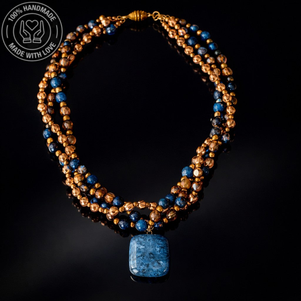 Jasper Hematit 3 Sıralı Ayrılabilen Denge, Güç Ve Huzur Kolyesi