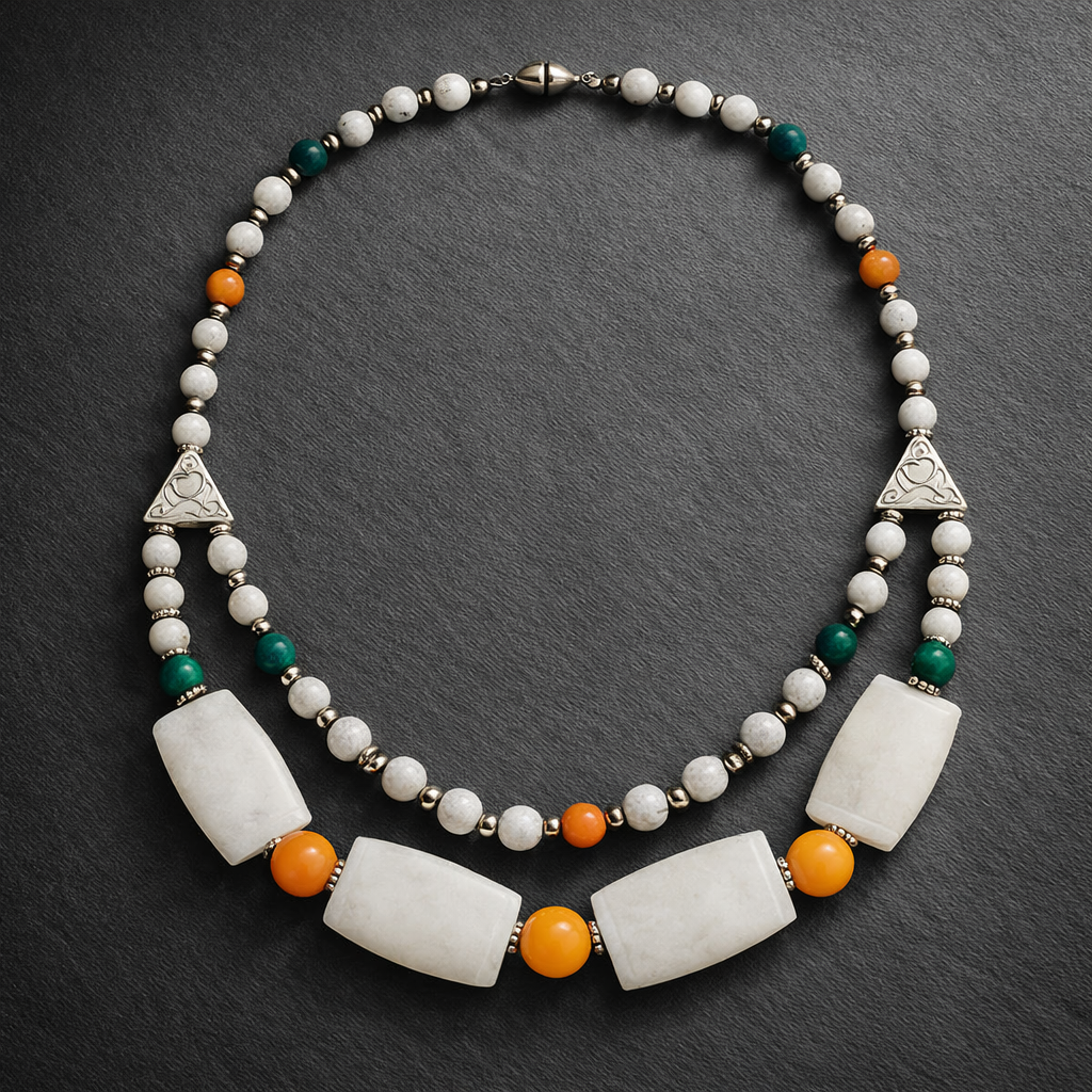 Havlit Kuvars Negatif Enerjiden Arınma Zihinsel Berraklık Için Iki Sıralı Kolye Ve Bileklik Seti