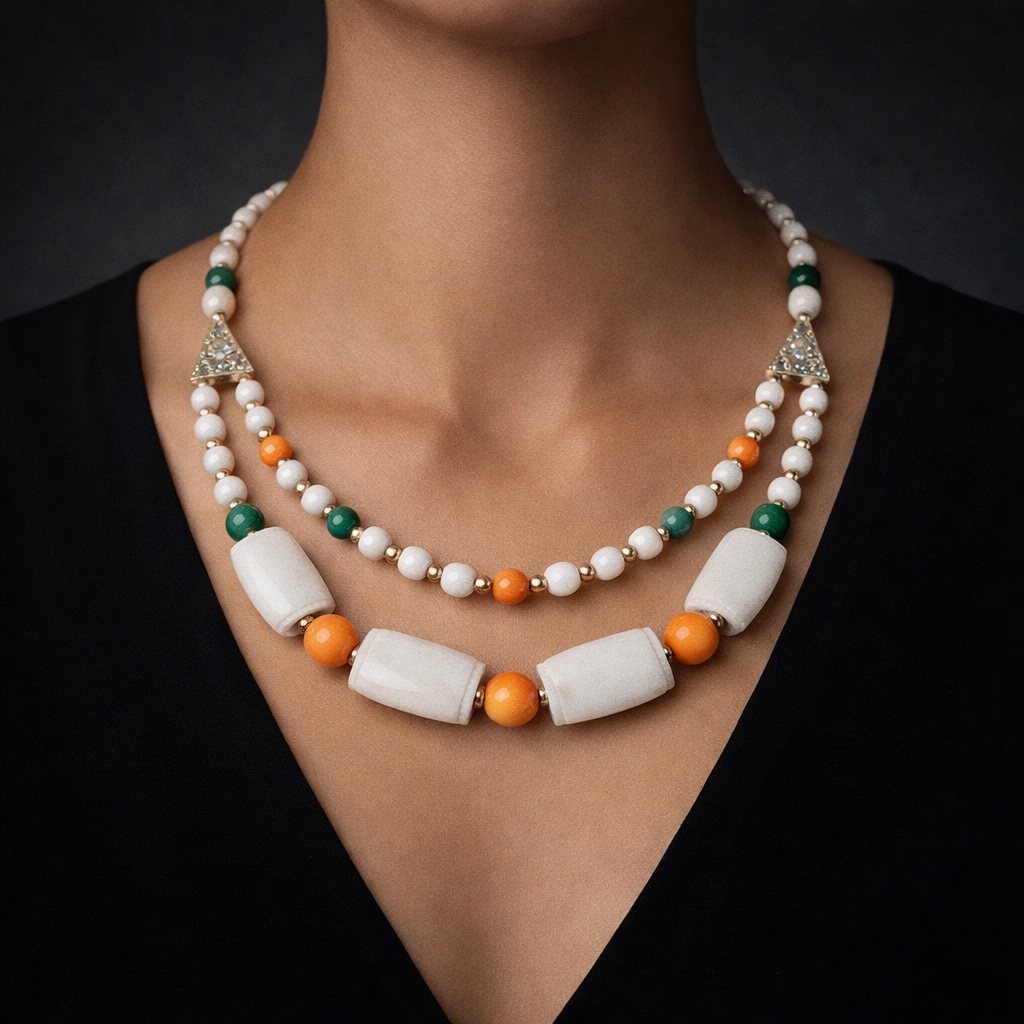 Havlit Kuvars Negatif Enerjiden Arınma Zihinsel Berraklık Için Iki Sıralı Kolye Ve Bileklik Seti