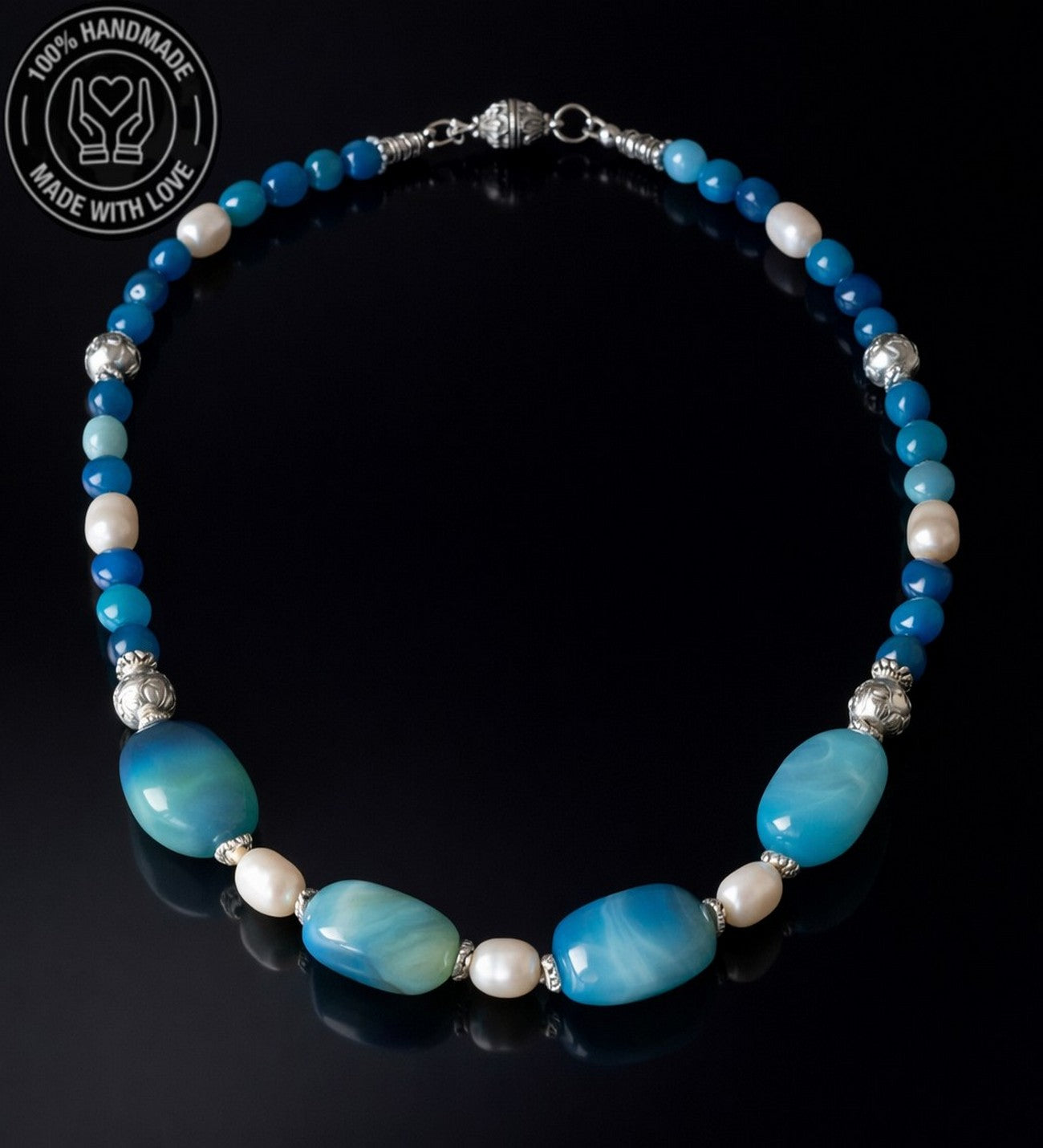 Akik Inci Stres Azaltma Duygusal Denge Ve Nazar Koruması Elit Serisi Kolye