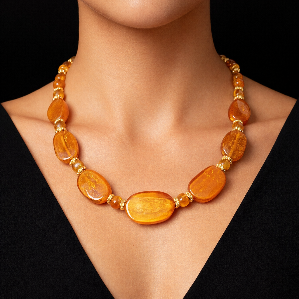 Turuncu Akik Nazardan Korunma Ve Şifa Kolyesi