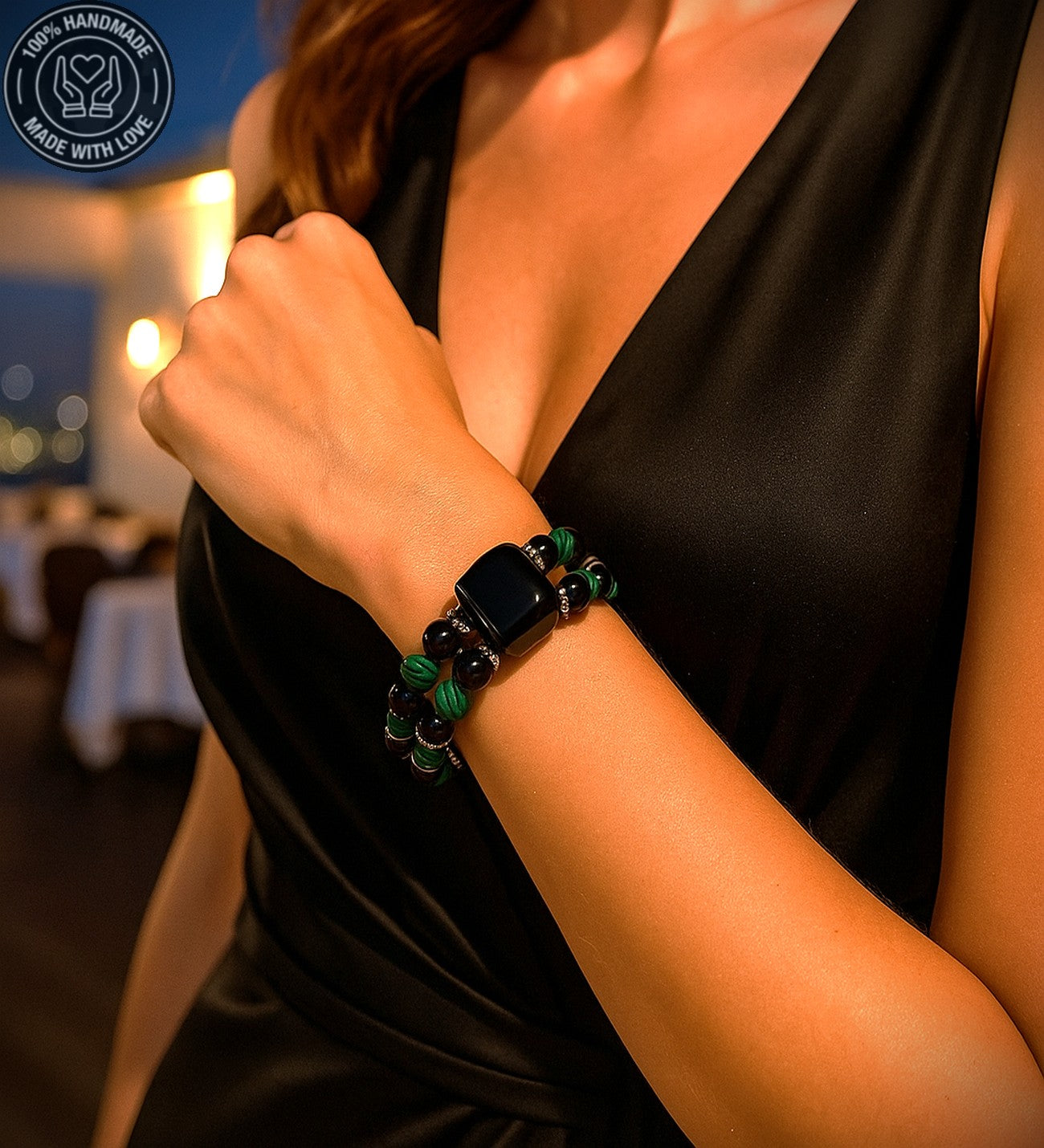 Nazar Koruması, Güç Ve Denge İçin Oniks Malahit Akik Bileklik