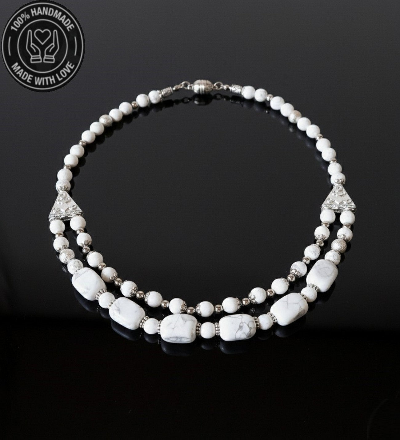 Havlit Iki Sıralı Pozitif Enerji Sakinlik Ve Denge Kolyesi