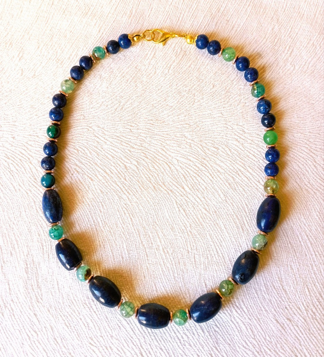 Bilgelik Ve Nazardan Korunma İçin Lapis Lazuli Yeşil Akik Kadın Kolye