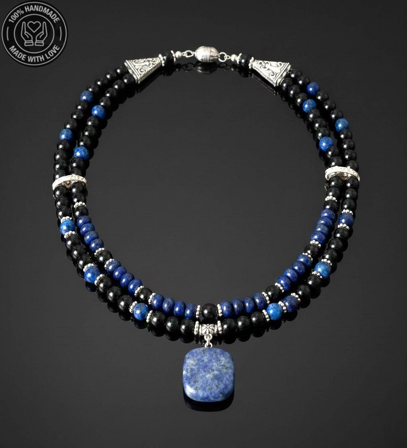 Oniks Lapis Kolye,ruhunuzu Besleyen Bilgelik Ve Nazar Koruması