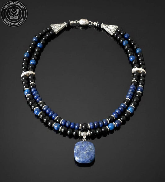 Oniks Lapis Kolye,ruhunuzu Besleyen Bilgelik Ve Nazar Koruması