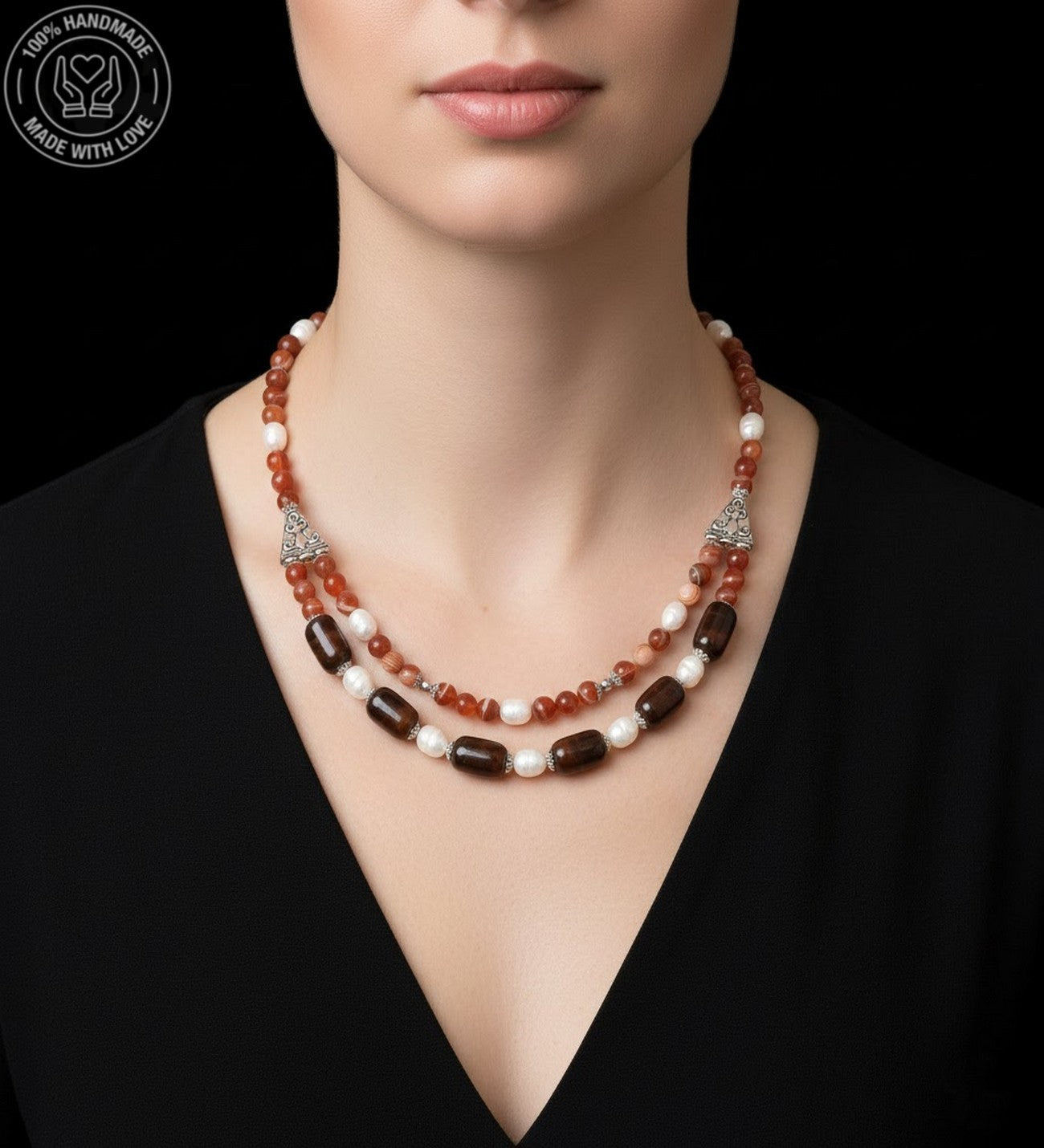 Akik Inci Sezgisel Güç Ve Nazardan Koruma Kolyesi